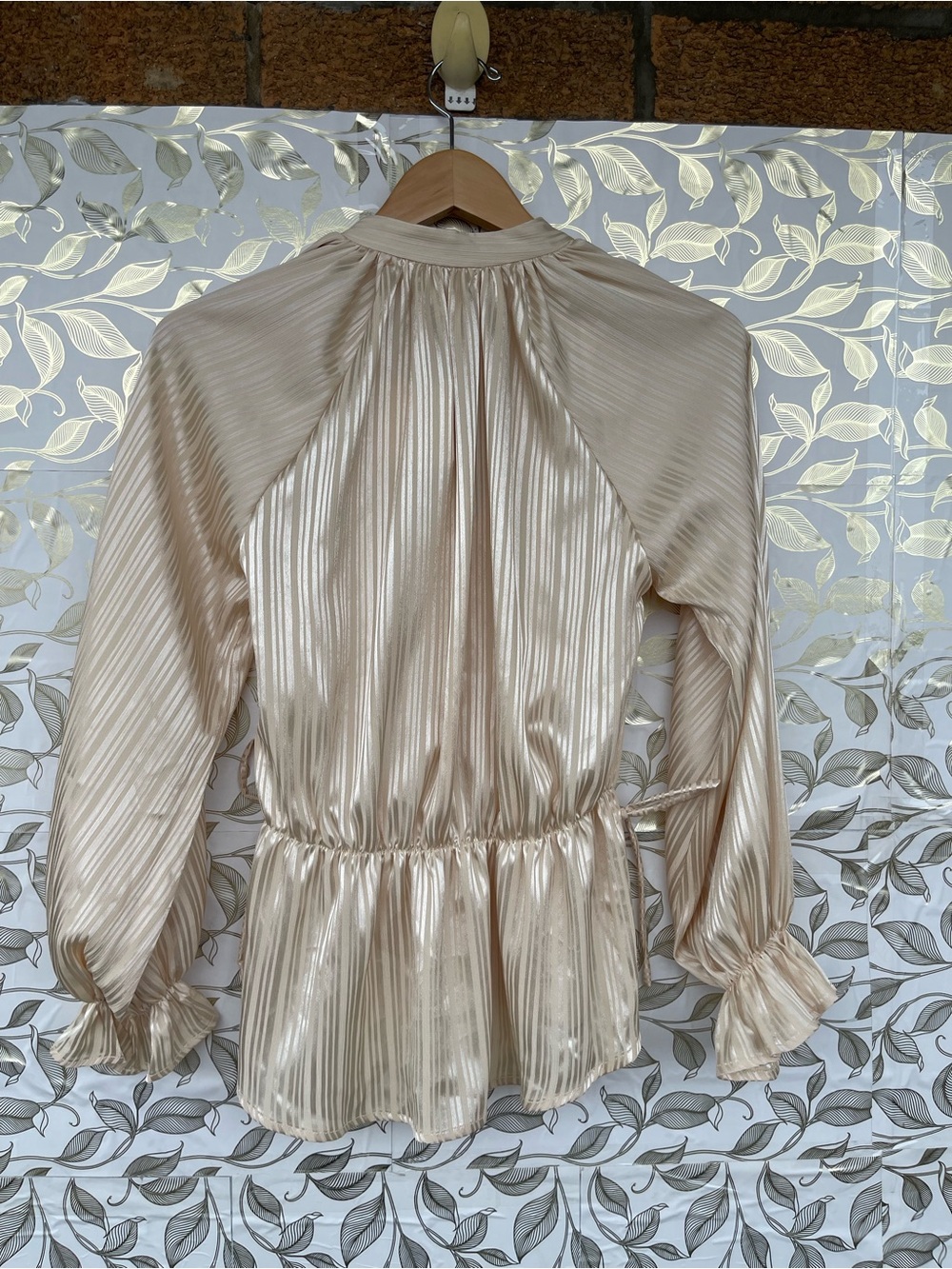 NWT Vita Grace Satin Peplum Top & Asymmetric Skirt Set S/M Champagne Luxury - Picture 12 of 13